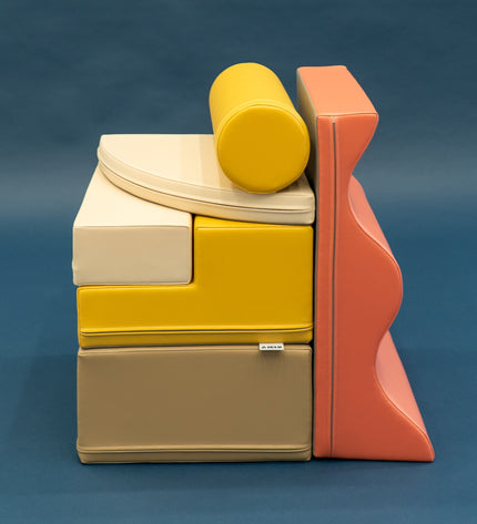 Soft Play 6 Foam Block Set - Pastel Pink Explorer