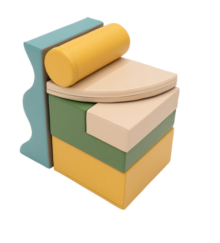 Soft Play 6 Foam Block Set - Pastel Turquoise Explorer