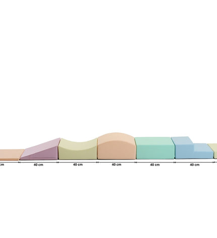 Soft Play 7 Foam Block Set - Light Pastel Little Crawler