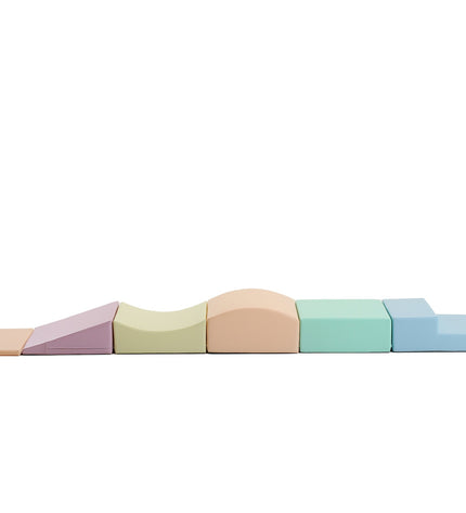 Soft Play 7 Foam Block Set - Light Pastel Little Crawler