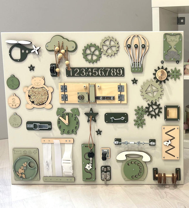 Large Montessori busy board for learning (60×70 cm)