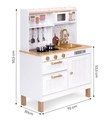 Large Wooden Play Kitchen with Sounds and LED