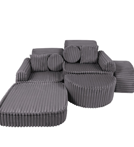 Medium Modular Sofa for Kids - Churros Jurassic Grey Plus