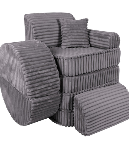Medium Modular Sofa for Kids - Churros Jurassic Grey Plus