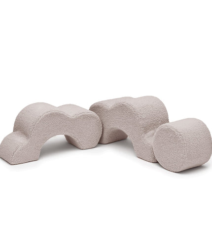 MeowBaby® Foam Flower Shape Set, 3 Elements, Bearly Light Grey