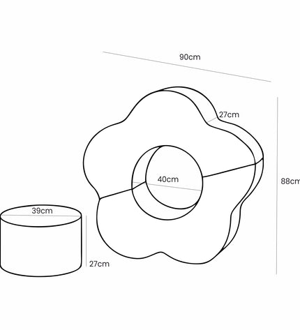 MeowBaby® Foam Flower Shape Set, 3 Elements, Bearly Light Grey