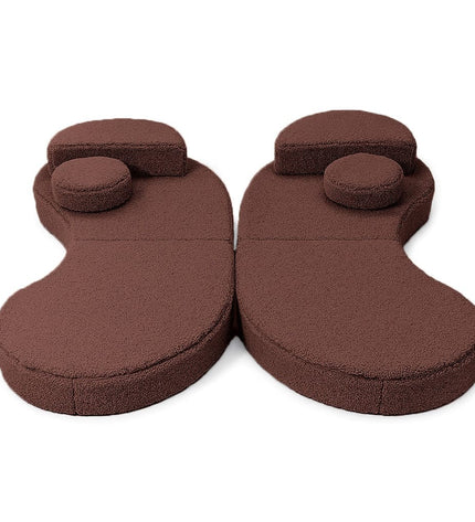 MeowBaby® Modular Sofa Coccolo for Kids – 6 Piece, Bearly Brown