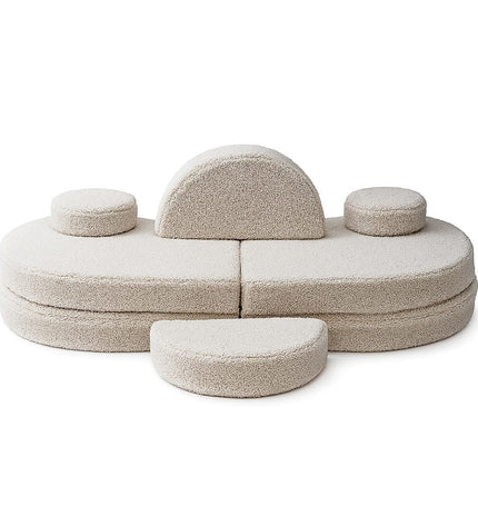 MeowBaby® Modular Sofa Coccolo for Kids – 6 Piece, Bearly Light Gray