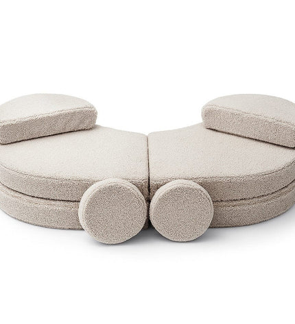 MeowBaby® Modular Sofa Coccolo for Kids – 6 Piece, Bearly Light Gray