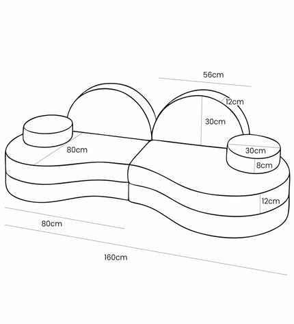 MeowBaby® Modular Sofa Coccolo for Kids – 6 Piece, Bearly Brown