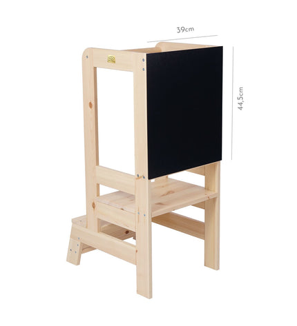 MeowBaby Wooden Kitchen Helper for Children with Board - Natural