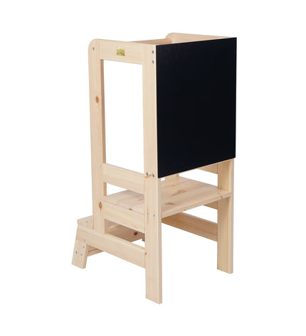 MeowBaby Wooden Kitchen Helper for Children with Board - Natural