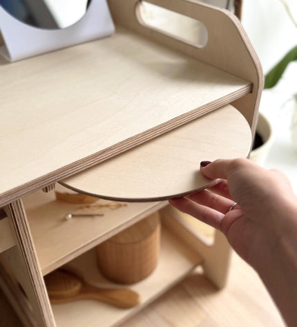 Montessori Wooden Washbasin With Storage for Kids - Large