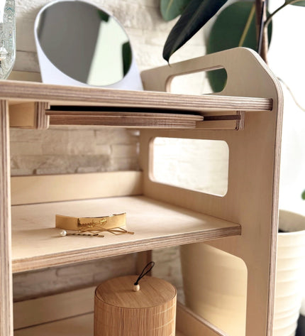 Montessori Wooden Washbasin With Storage for Kids - Large