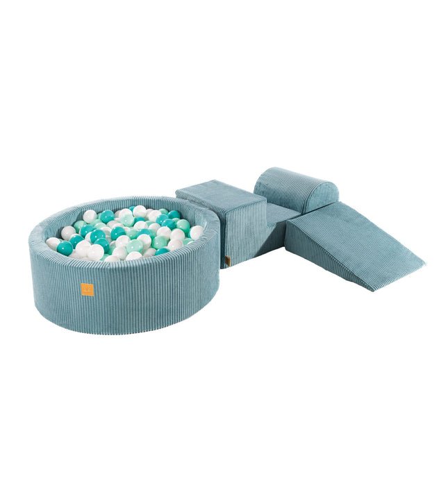 MeowBaby® Playset with Ball Pit - Turquoise, Mint & White Pearl