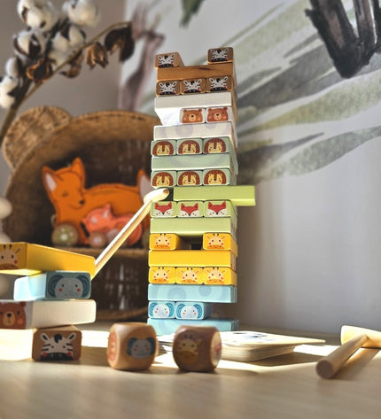 Shaky Tower Skill Game With Animals