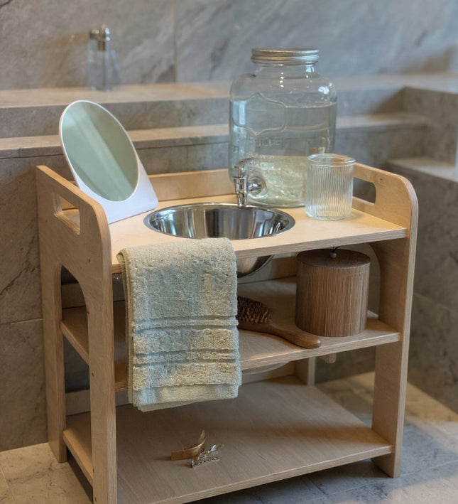Small Single Montessori Wash Station with Lid