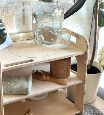 Small Single Montessori Wash Station with Lid