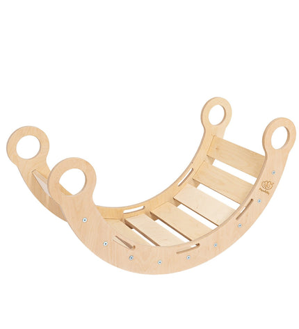 Snug Rocker for Kids - Natural With Grey Pillow