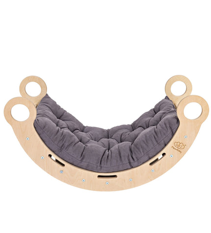 Snug Rocker for Kids - Natural With Grey Pillow