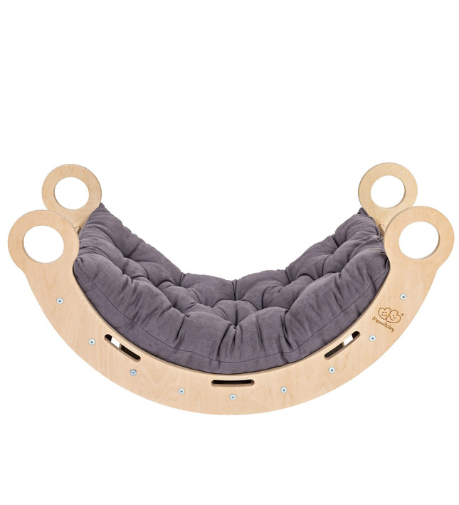 Snug Rocker for Kids - Natural With Grey Pillow