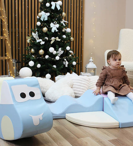 Soft Play Ride On Toy - Light Blue Car