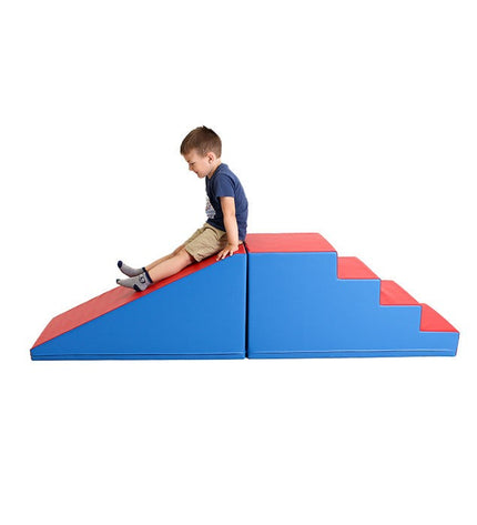 Soft Play Step and Slide Set - Blue and Red
