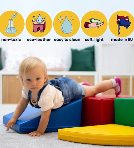 Soft Play Step and Slide Set - Pastel