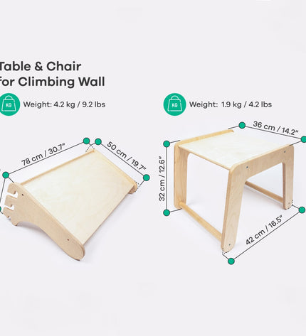 Table and Chair for the leg&go Swedish Wall