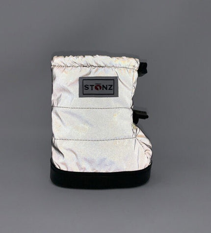 Toddler Puffer Booties - Reflective Silver