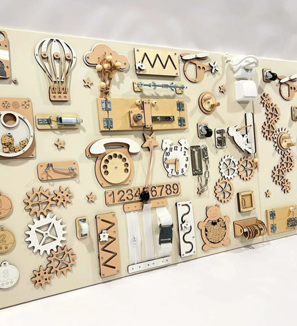 Two-piece wall activity panel (60×80 + 60×39 cm)