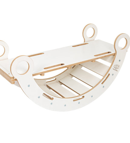 White Wooden Dream Rocker with Pillow and Slide - Medium