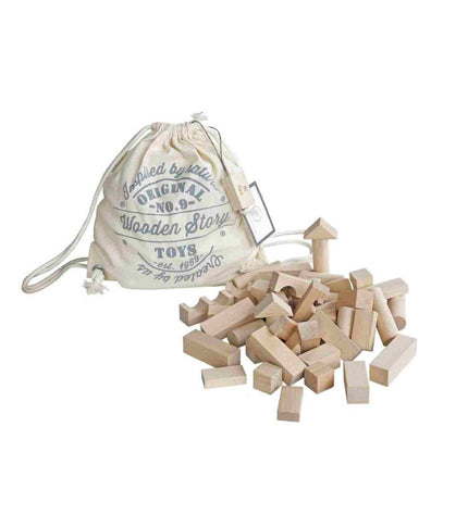 Wooden Blocks in a Bag – Natural, 100 Pieces