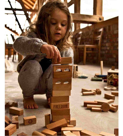 Wooden Blocks in a Bag – Natural, 100 Pieces
