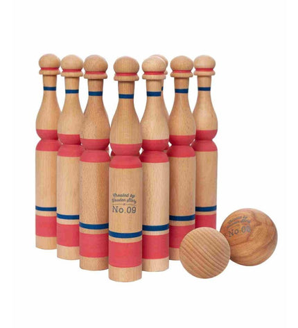 Wooden Bowling Pins - Red