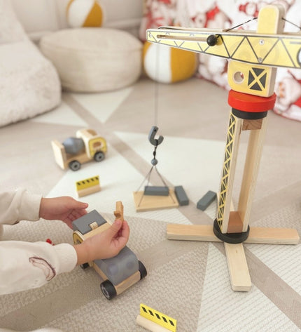 Wooden Construction Site With Vehicles