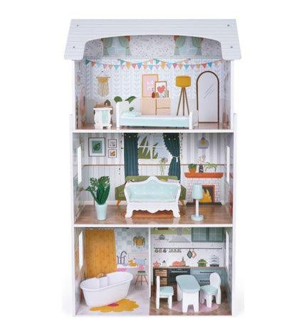 Wooden Dollhouse Luna with LED Lights