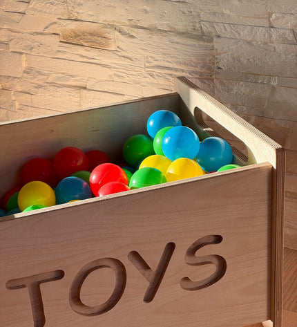 Wooden Toy Box - Montessori Nursery Storage