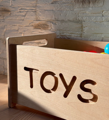 Wooden Toy Box - Montessori Nursery Storage