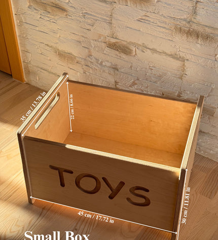 Wooden Toy Box - Montessori Nursery Storage